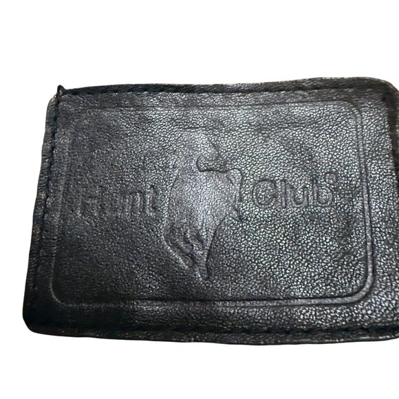 Vintage 90s Hunt Club Trench Men's Black Leather Trench Coat - Picture 2 of 11